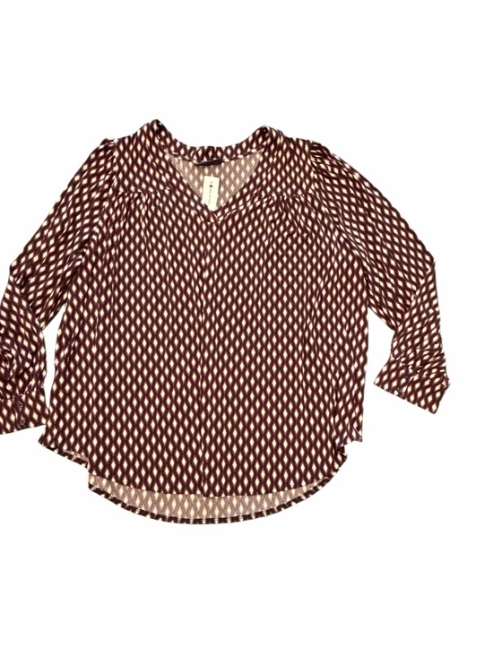 Lane Bryant Tops - Lane Bryant Geometric Print V-Neck Blouse Career Long Sleeve 22/24 New $50